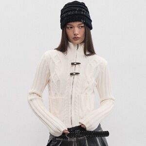 White Cable Knit Sweater